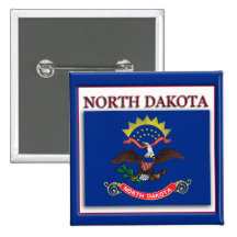 North Dakota State Flag Design Button