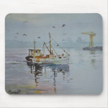 North East England Fishing Boat Mouse Pad