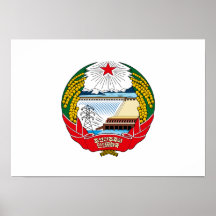 North Korea Coat of Arms Poster
