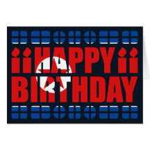North Korea Flag Birthday Card
