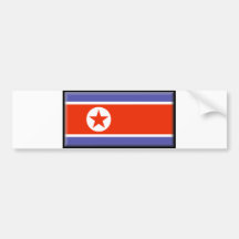 North Korea Flag Bumper Sticker