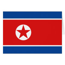 North Korea Flag Notecard