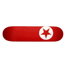 North Korea Flag Skateboard Deck