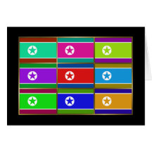 North Korea Multihue Flags Greeting Card