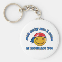 North Korea smiley flag designs Keychain
