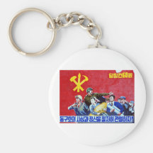 North Korean Communist Party Poster Key Chains