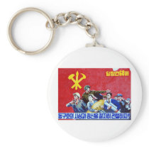 North Korean Communist Party Poster Key Chains