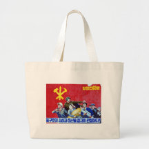 North Korean Communist Party Poster Tote Bag