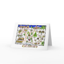 North Pole Map Christmas Card
