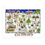 North Pole Map Christmas Postcard