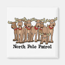 North Pole Patrol Refrigerator Magnets