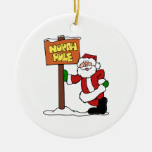 North Pole Santa Christmas Ornament