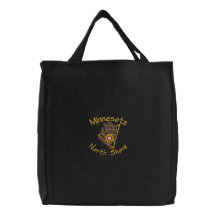 North Shore Bear Print Embroidered Tote Embroidered Bags