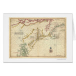 Northeast Coast USA Map 1639 Greeting Cards