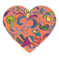 Northern Bird from Russia Heart Stickers