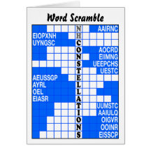Northern Constellations Word Scramble Greeting Card