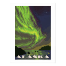 Northern Lights and Orcas - Latouche, Alaska Postcard