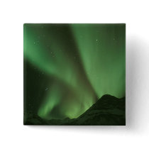 Northern lights, Aurora borealis on foothills of Pinback Buttons
