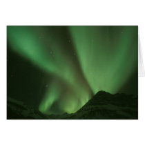 Northern lights, Aurora borealis on foothills of Greeting Cards