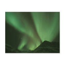 Northern lights, Aurora borealis on foothills of Postcards