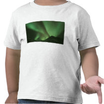 Northern lights, Aurora borealis on foothills of T-shirts