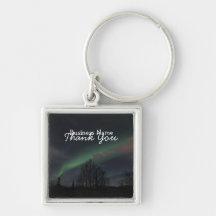 Northern Lights in Boreal Forest Key Chains