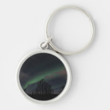 Northern Lights in Boreal Forest Keychain