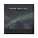 Northern Lights in Boreal Forest; Yukon Souvenir Refrigerator Magnets