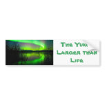 Northern lights mirrored on lake bumper stickers