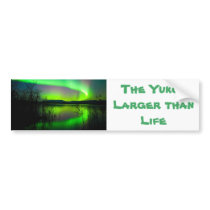 Northern lights mirrored on lake bumper stickers