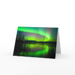 Northern lights mirrored on lake cards