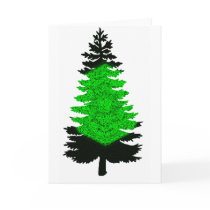 Northern Lights Pine Greeting Card