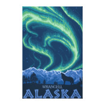 Northern Lights - Wrangell, Alaska Canvas Prints