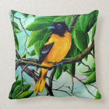 Northern Oriole Painting Throw Pillow