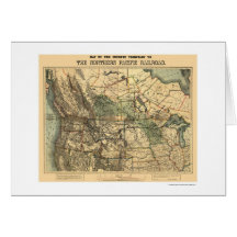 Northern Pacific Railroad Map 1871 Card