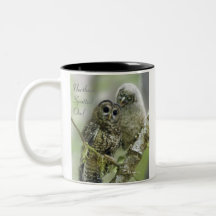 Northern Spotted Owl with Owlet Coffee Mug