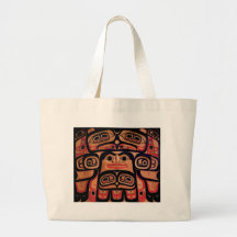 Northwest Native Eagle Screen Design Canvas Bags