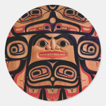 Northwest Native Eagle Screen Design Sticker