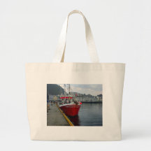 Norway, Deep water fishing vessel in port Canvas Bags