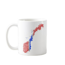 Norway Flag-colour Map Customizable Mug