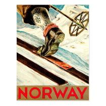 Norway - Home of Skiing Travel Art postcards