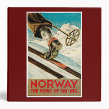 Norway The Home of Skiing Vintage Travel Poster Vinyl Binder