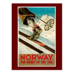 Norway The Home of Skiing Vintage Travel Poster Postcards
