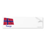 Norway Waving Flag with Name in Norwegian