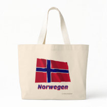 Norwegen Fliegende Flagge mit Namen Tote Bag