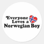 Norwegian Boy Round Stickers