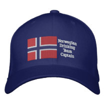 Norwegian Drinking Team Captain Embroidered Hats