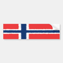 Norwegian Flag Bumper Stickers