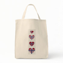Norwegian Flag Heart Cross Stitch Nordic Norway Hj Bags