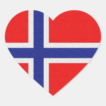Norwegian Flag Heart Sticker